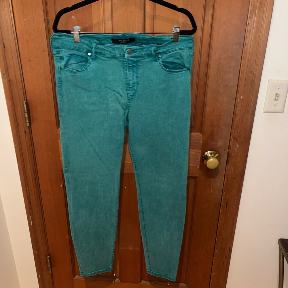 Liverpool teal skinny jeans 14